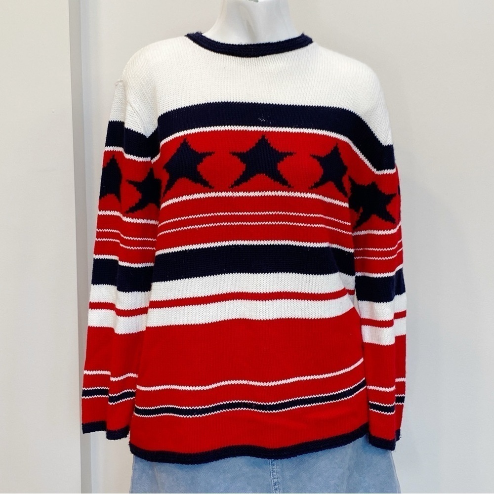 Vintage Cricket Lane Collection Patriotic Crew Neck Sweater 4th of July USA - Picture 1 of 11